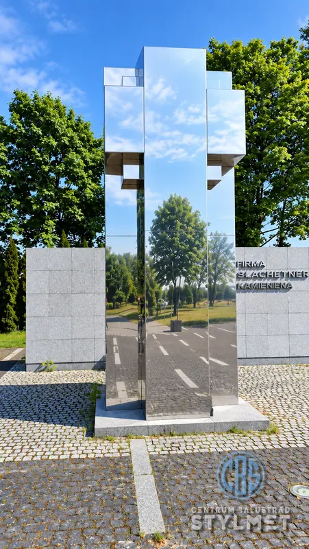 Forma przestrzenna z polerowanej stali nierdzewnej